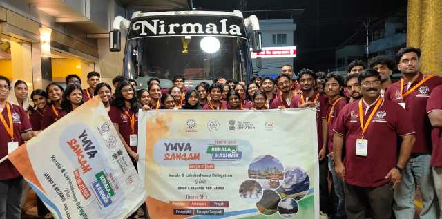 Kerala and Lakshadweep Delegation Embarks on 3000 Km yuva Sangam journey to Jammu Kashmir and Ladakh 