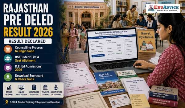 Rajasthan Pre DElEd Result 2026 BSTC Merit List at the official website