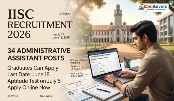 IISc Recruitment 2026: 34 Admin Assistant Posts, Apply Now